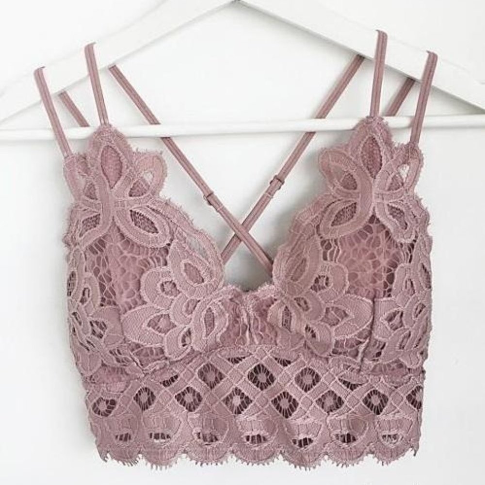 Dusty Rose Laced Bralette